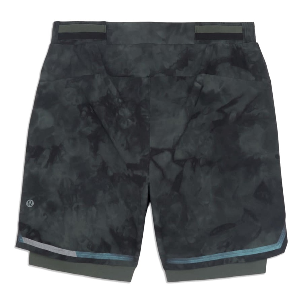 lululemon - surge lined short (green tidal dye)